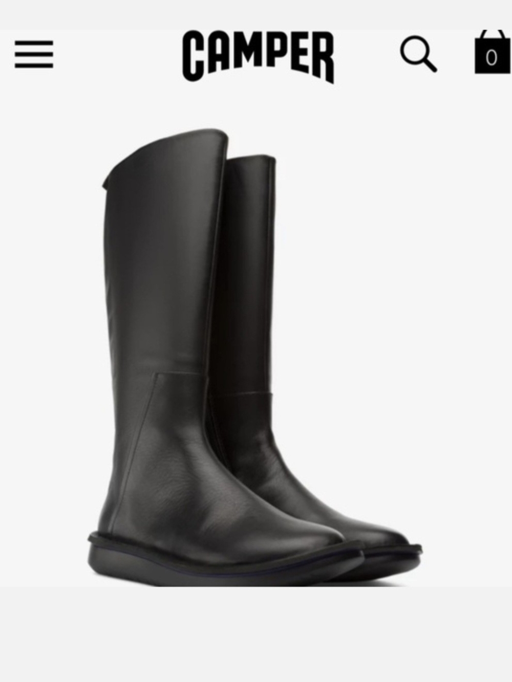 Camper Formiga Leather Riding Boots Black - 35/5 US